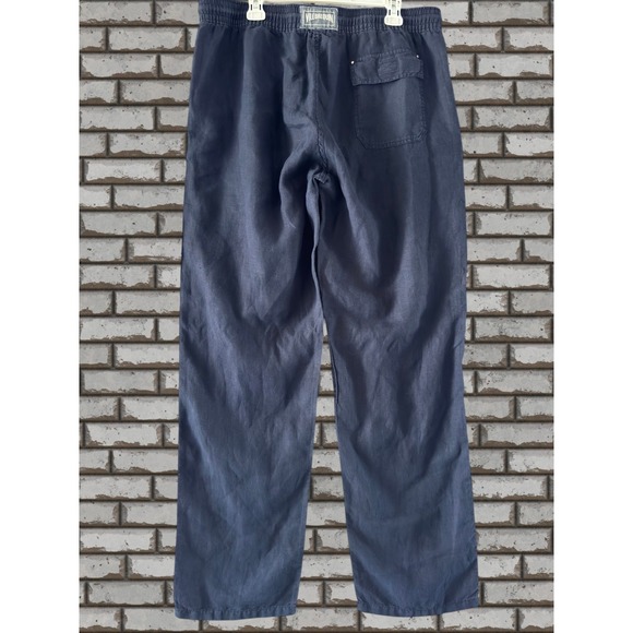 Vilebrequin Other - Vilebrequin Mens XXL 100% Linen Pull‑On Pants 33" Inseam Navy Blue Cargo Morocco